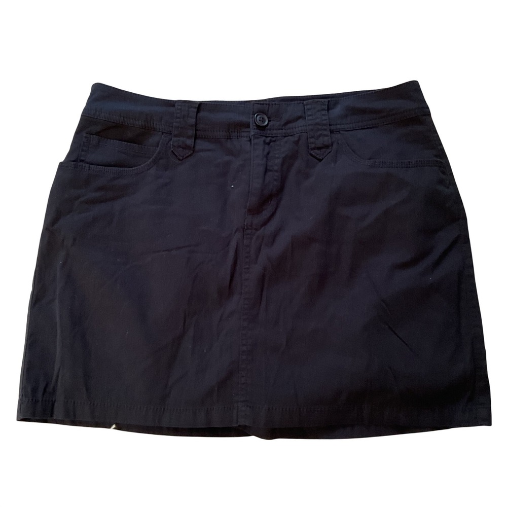 St Johns Bay Womens Black Cotton Blend Mini Skort Size 10P‎ Petite Pocketed